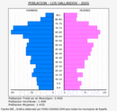 Los Gallardos - Pirámide de población grupos quinquenales - Censo 2020