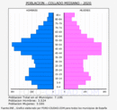 Collado Mediano - Pirámide de población grupos quinquenales - Censo 2020