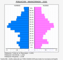 Navacerrada - Pirámide de población grupos quinquenales - Censo 2020