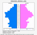 Arévalo - Pirámide de población grupos quinquenales - Censo 2020