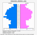 Amurrio - Pirámide de población grupos quinquenales - Censo 2020