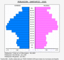 Santurtzi - Pirámide de población grupos quinquenales - Censo 2020