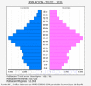 Telde - Pirámide de población grupos quinquenales - Censo 2020