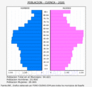 Cuenca - Pirámide de población grupos quinquenales - Censo 2020