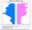Candamo - Pirámide de población grupos quinquenales - Censo 2020