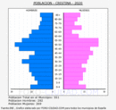 Cristina - Pirámide de población grupos quinquenales - Censo 2020