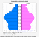 Manacor - Pirámide de población grupos quinquenales - Censo 2020