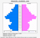 Colindres - Pirámide de población grupos quinquenales - Censo 2020