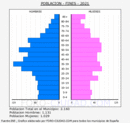 Fines - Pirámide de población grupos quinquenales - Censo 2021