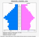 Figueres - Pirámide de población grupos quinquenales - Censo 2021