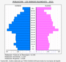 Les Borges Blanques - Pirámide de población grupos quinquenales - Censo 2021