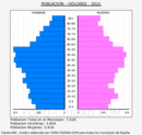 Dolores - Pirámide de población grupos quinquenales - Censo 2021