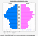 Pedreguer - Pirámide de población grupos quinquenales - Censo 2021