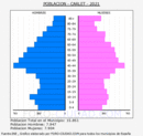Carlet - Pirámide de población grupos quinquenales - Censo 2021