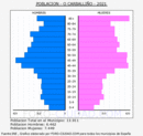 O Carballiño - Pirámide de población grupos quinquenales - Censo 2021