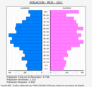 Meis - Pirámide de población grupos quinquenales - Censo 2021