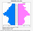 Tui - Pirámide de población grupos quinquenales - Censo 2021