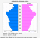 Segovia - Pirámide de población grupos quinquenales - Censo 2021