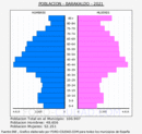 Barakaldo - Pirámide de población grupos quinquenales - Censo 2021