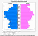 Elorrio - Pirámide de población grupos quinquenales - Censo 2021
