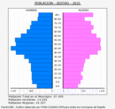Sestao - Pirámide de población grupos quinquenales - Censo 2021