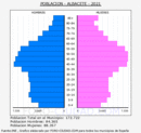 Albacete - Pirámide de población grupos quinquenales - Censo 2021
