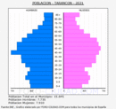 Tarancón - Pirámide de población grupos quinquenales - Censo 2021