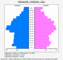 Torrijos - Pirámide de población grupos quinquenales - Censo 2021