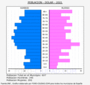 Dólar - Pirámide de población grupos quinquenales - Censo 2021
