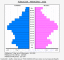 Maracena - Pirámide de población grupos quinquenales - Censo 2021
