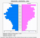 Castropol - Pirámide de población grupos quinquenales - Censo 2021