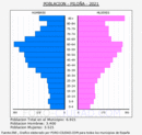 Piloña - Pirámide de población grupos quinquenales - Censo 2021