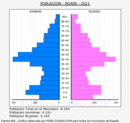 Noáin (Valle de Elorz)/Noain (Elortzibar) - Pirámide de población grupos quinquenales - Censo 2021