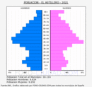 El Astillero - Pirámide de población grupos quinquenales - Censo 2021