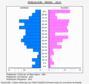 Miera - Pirámide de población grupos quinquenales - Censo 2021