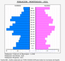 Montesquiu - Pirámide de población grupos quinquenales - Censo 2021