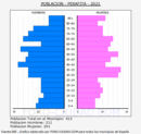 Perafita - Pirámide de población grupos quinquenales - Censo 2021