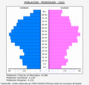 Pedreguer - Pirámide de población grupos quinquenales - Censo 2022