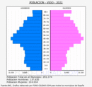Vigo - Pirámide de población grupos quinquenales - Censo 2022