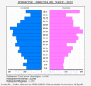 Hinojosa del Duque - Pirámide de población grupos quinquenales - Censo 2022