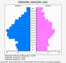 Gualchos - Pirámide de población grupos quinquenales - Censo 2022