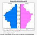 Capdepera - Pirámide de población grupos quinquenales - Censo 2022