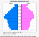 Granollers - Pirámide de población grupos quinquenales - Censo 2022